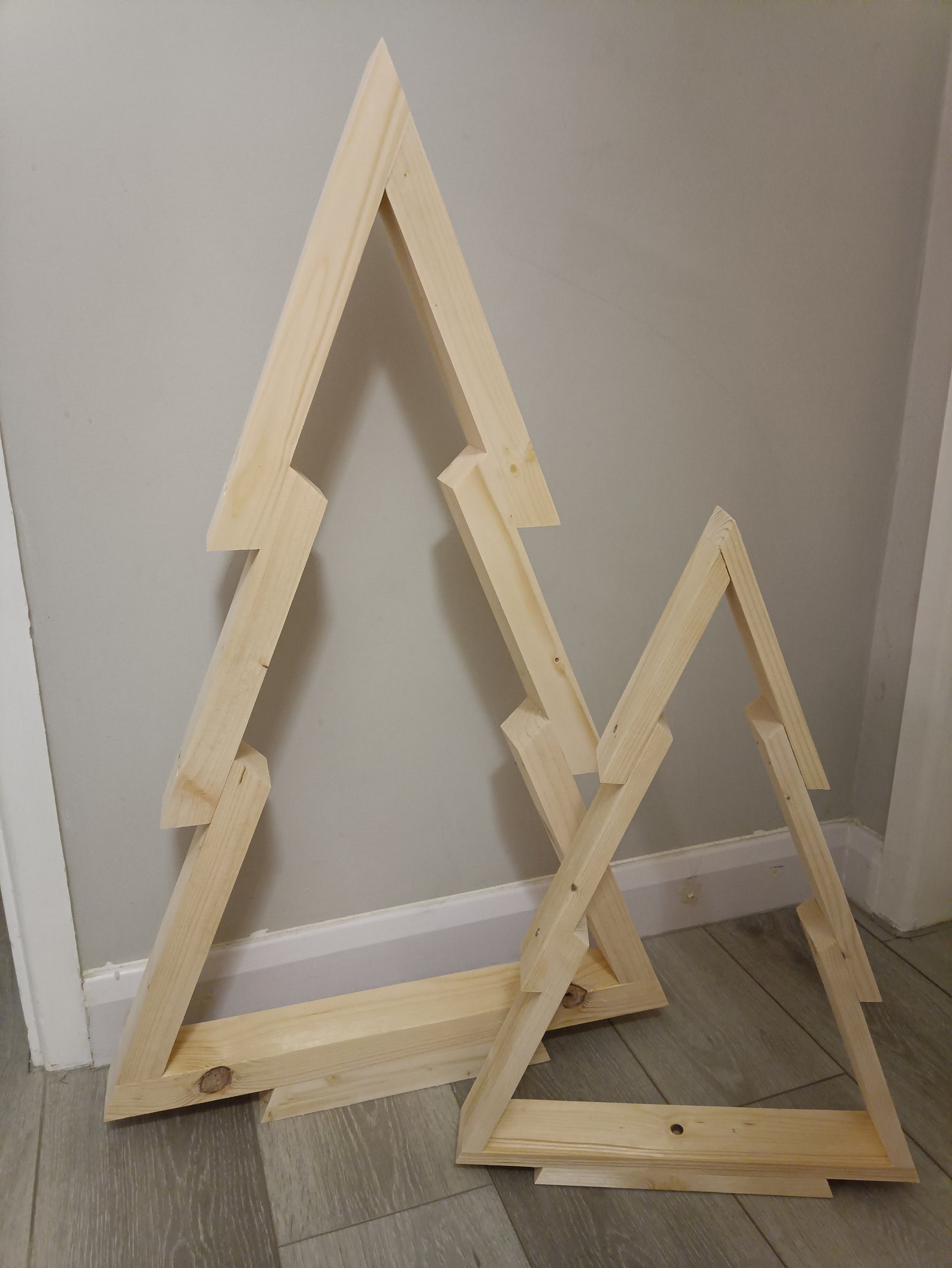 Wooden Christmas Tree, Rustic Christmas Decorations, Standing Christmas