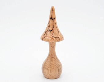 Hand-turned toadstool in Oak & Spalted Beech