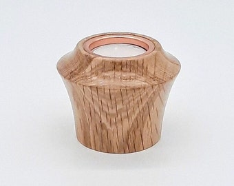 Hand-turned wooden tealight holder in Oak