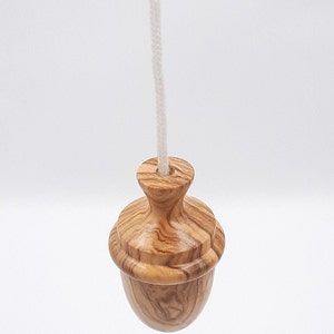 Acorn light pull hand-turned in Olive wood image 8