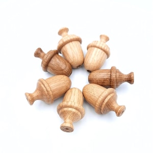 Wooden acorn light pull hand-turned in Oak