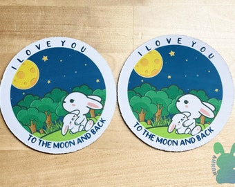 I love you to the Moon and Back, Thermal Drink Coasters (2 versions)