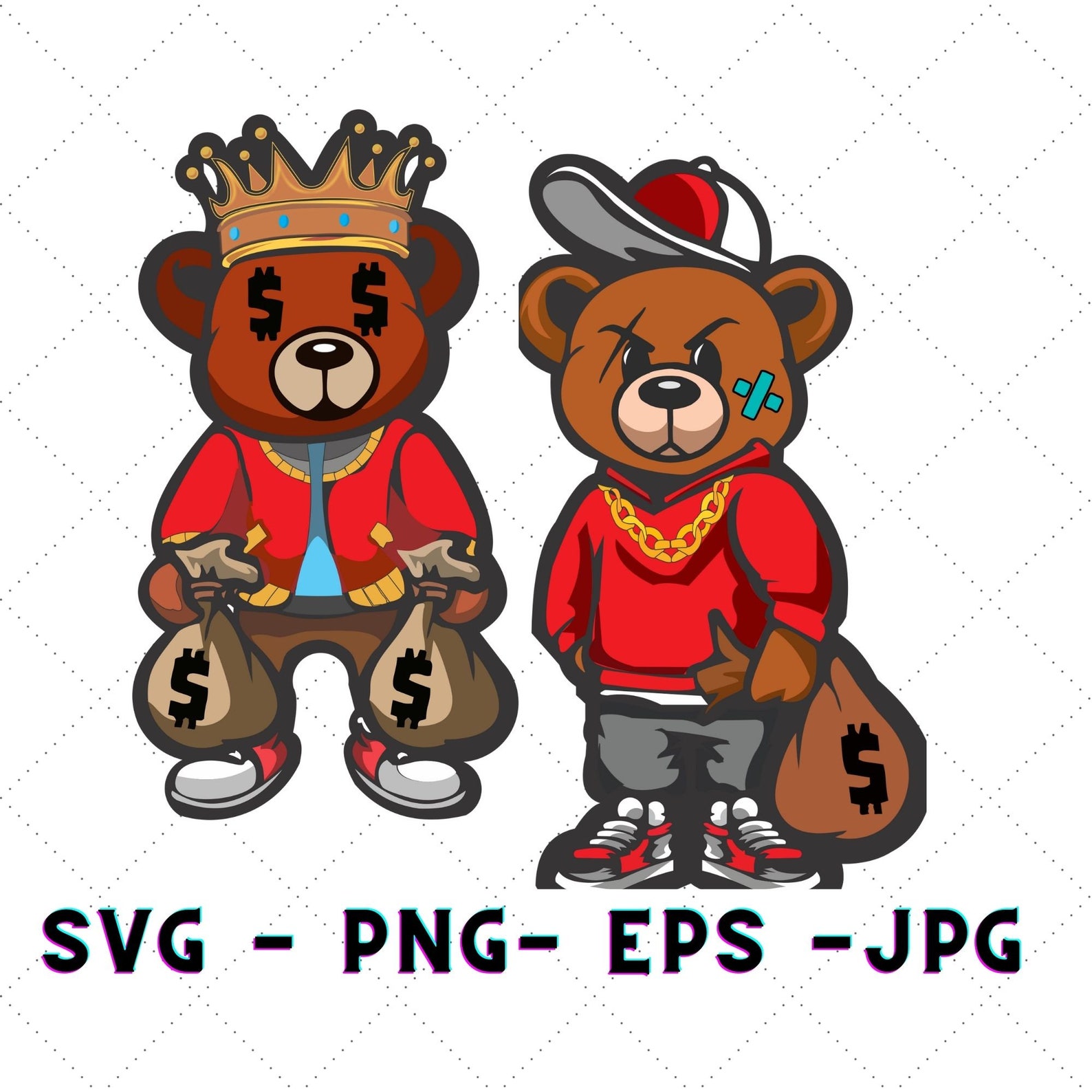 Teddy Bear Svg Teddy Bear Money Bags Png Cricut Cut Files Etsy UK