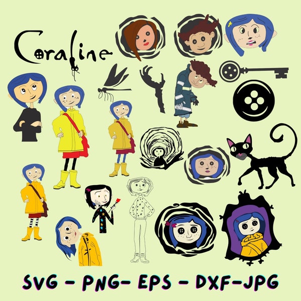 Coraline, Coraline svg, png, eps, jpg, instant download, Svg files for cricut and silhouette