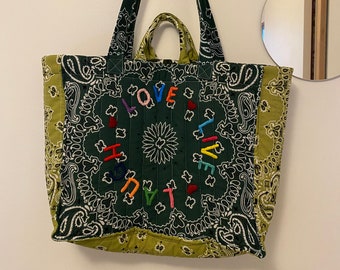 Tote bag bandana personnalisable version matelassée