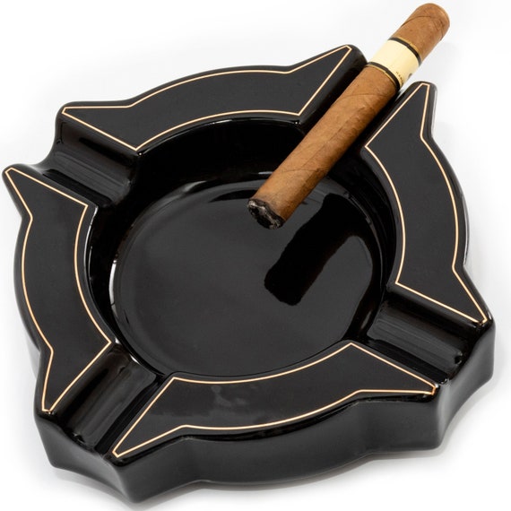 ROGOZ Ceramic Cigar Ashtray Durable Solid 4 Slot Cigar Etsy