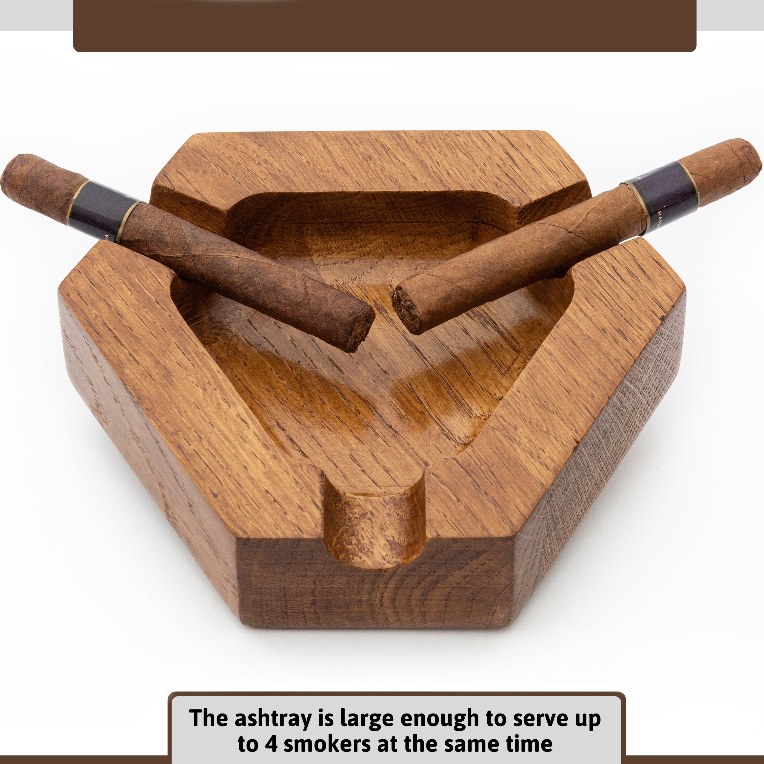 ROGOZ Ceramic Cigar Ashtray, Durable Solid 4 Slot Cigar Holder, Large Heavy  Outdoor Glass Cigar Ash Tray for Patio, Unique Design Ashtrays 