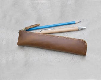 Personalized Gift, Leather Pencil Case, Key Case, Stationery Case, Pen Case, Mini Organizer, Gift for Woman, Child, Man