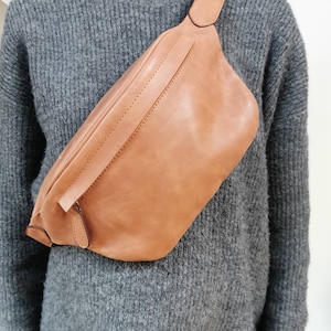 Bauchtasche Leder, Fanny Pack, Bauchtasche Maxi Rindleder, Umhängetasche, Gürteltasche mit Ledergurt, Crossbody bag, Weihnachtsgeschenk