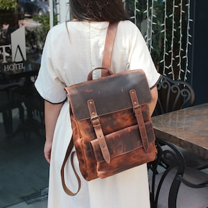 Personalisiertes Geschenk, gift for her, Leather Backpack, Lederrucksack, Leder Rucksack, Wanderrucksack, gift for him, Valentinstag