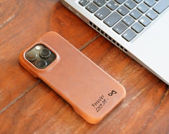 Handmade Leather iPhone Case – Genuine Leather Phone Case – for iPhone 15 and 16 | Pro, Pro Max, Plus | Personalized & Sustainable
