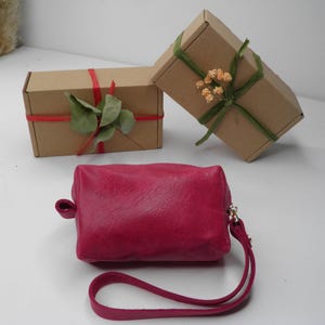 Regalo personalizzato, portachiavi in pelle, distributore di sacchetti per cacca di cane, portachiavi, mini borsetta, mini borsa per cosmetici, regalo per donna
