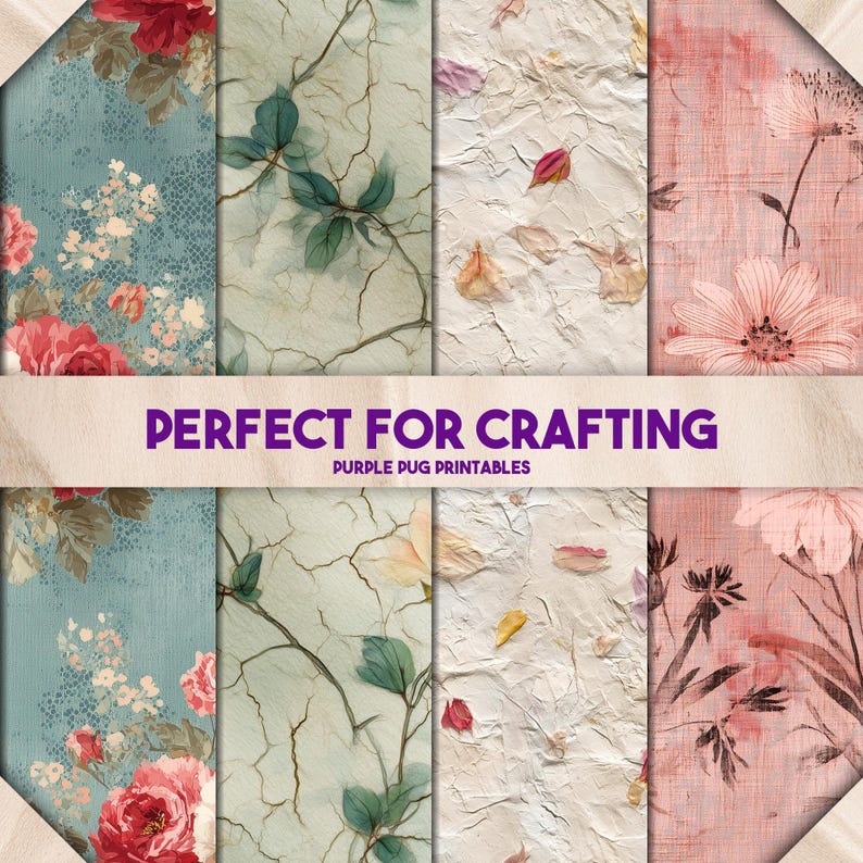 Shabby Chic Florals – Seamless Vintage Floral Paper Pack With Pastel ...