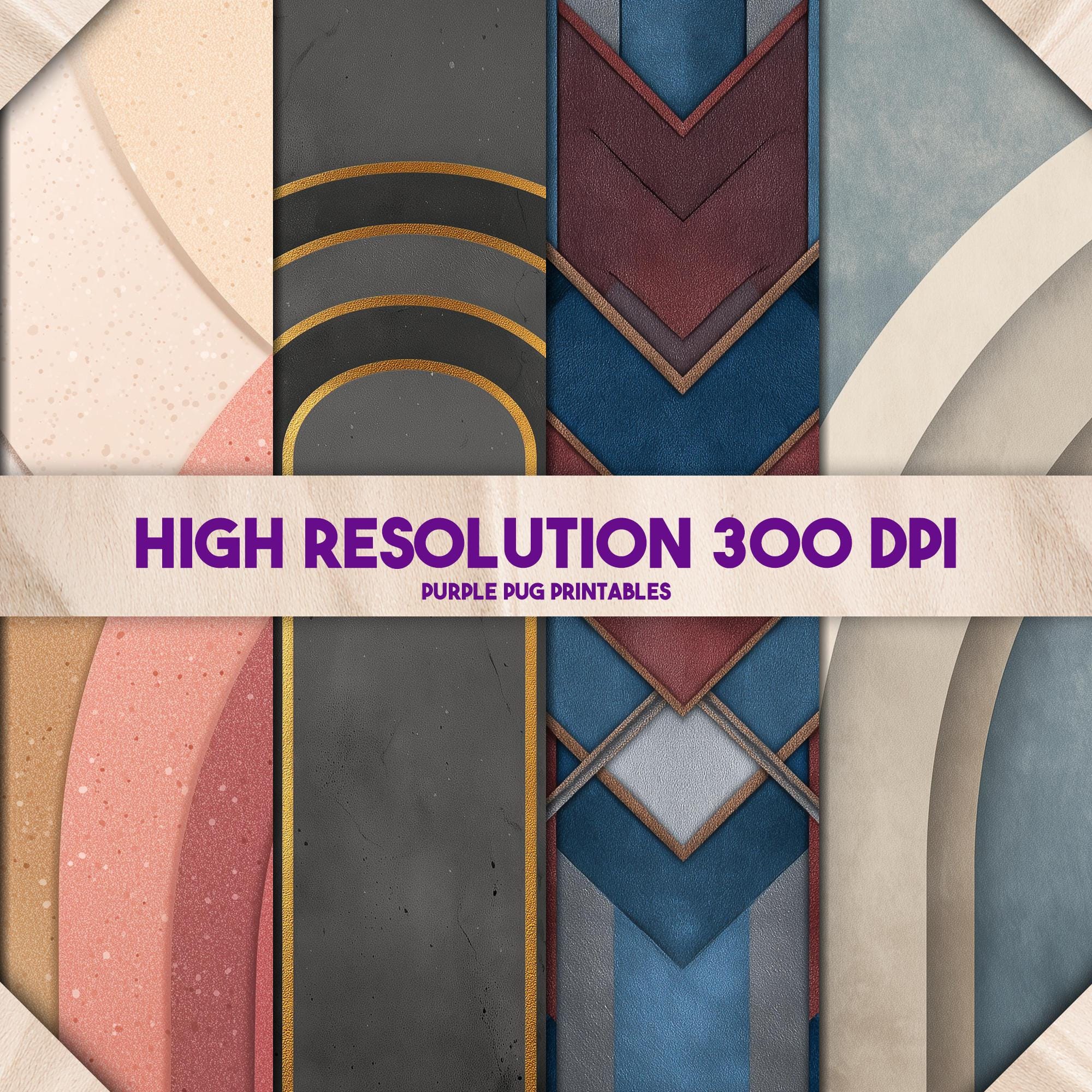 Glam Deco Paper Set - Art Deco Digital Paper Pack, Retro Geometric ...