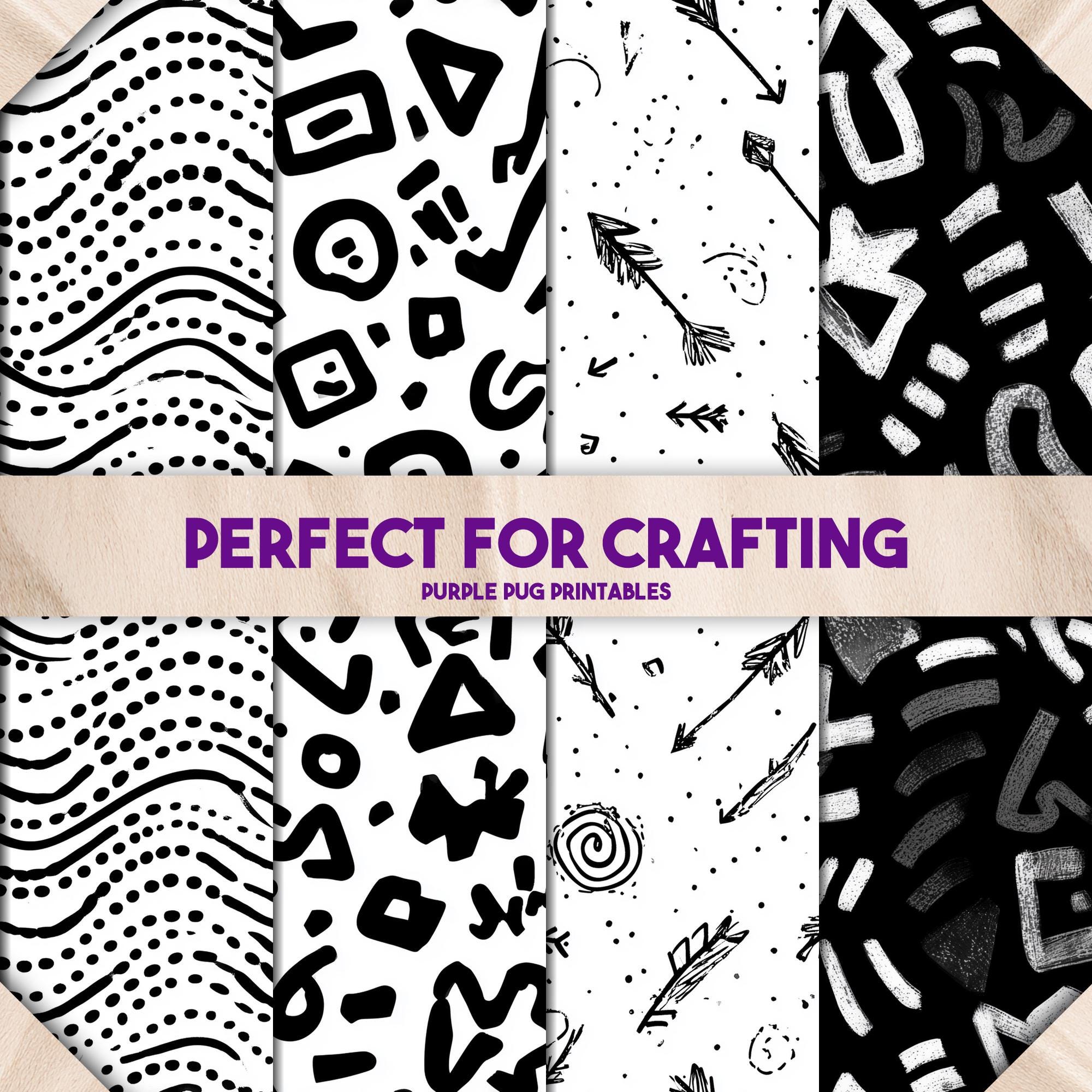 Black N White Doodle Pack - Seamless Digital Paper Pack, Black and ...