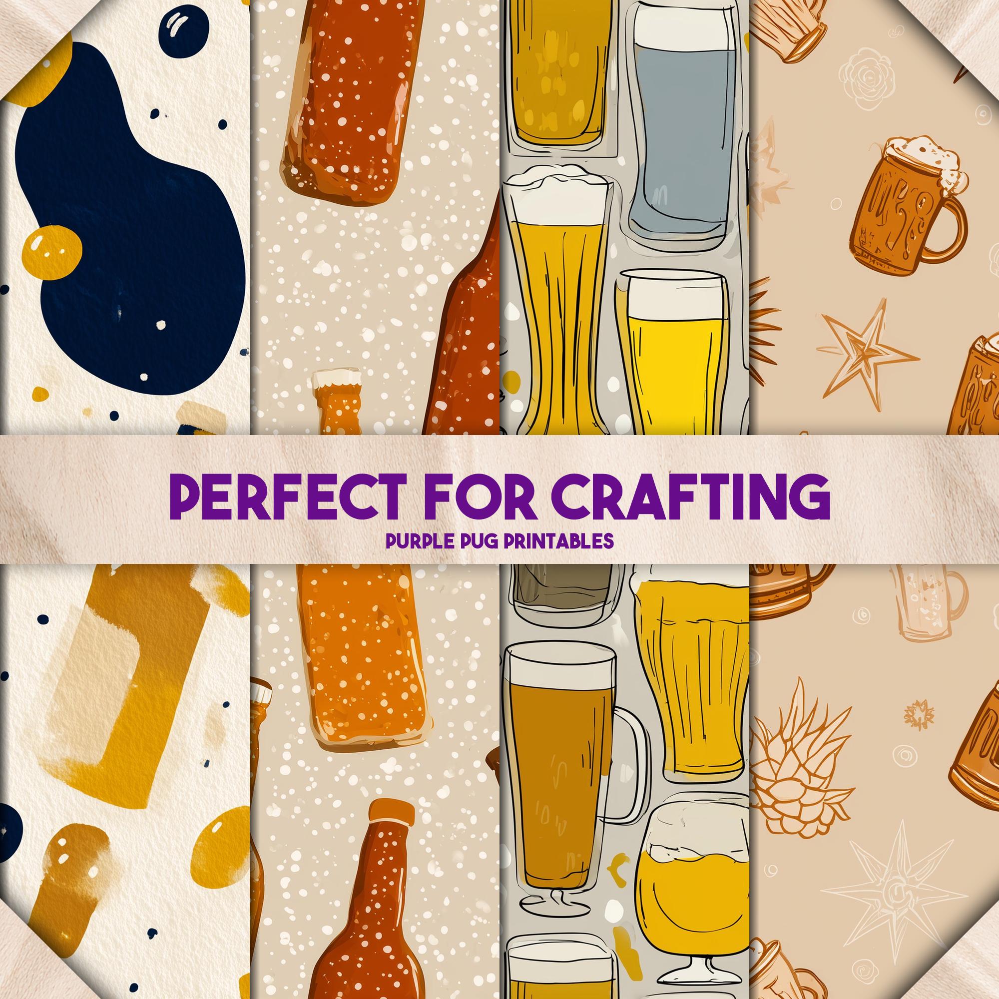 Brewtique Papers - Seamless Beer Digital Paper Pack, Hand Drawn Ale ...