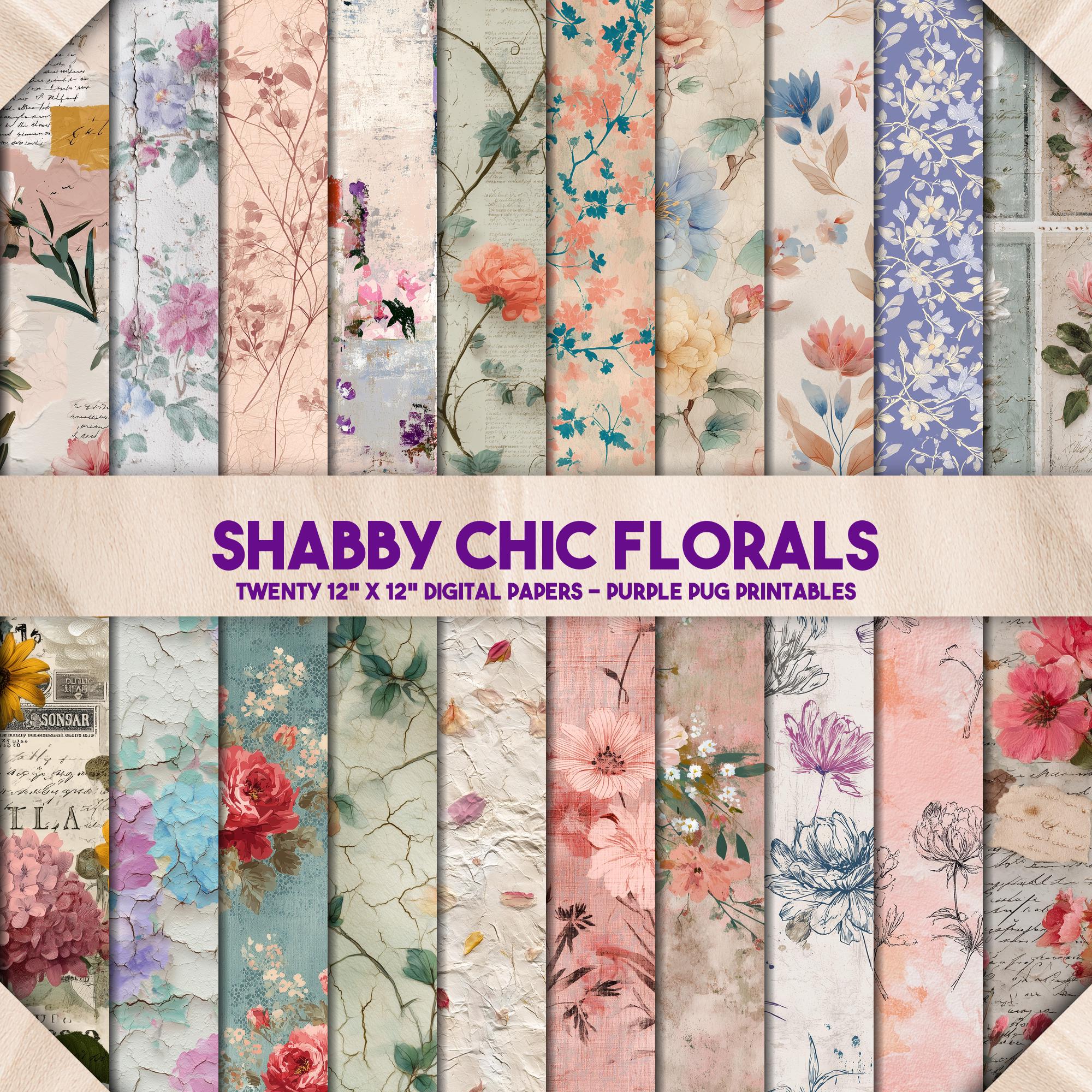 Shabby Chic Florals – Seamless Vintage Floral Paper Pack With Pastel ...