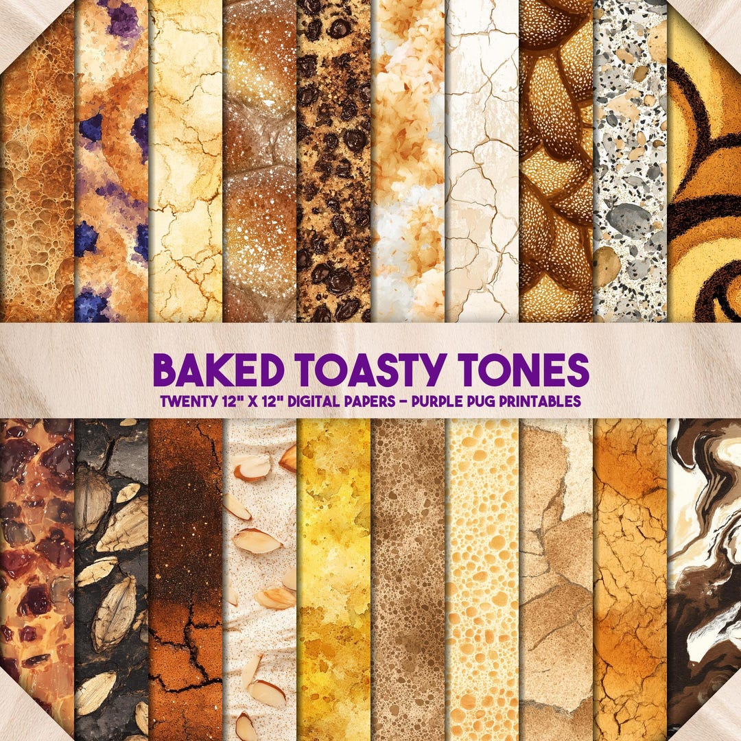 Baked Toasty Tones - Bakery Texture Digital Papers, Seamless Bread and ...