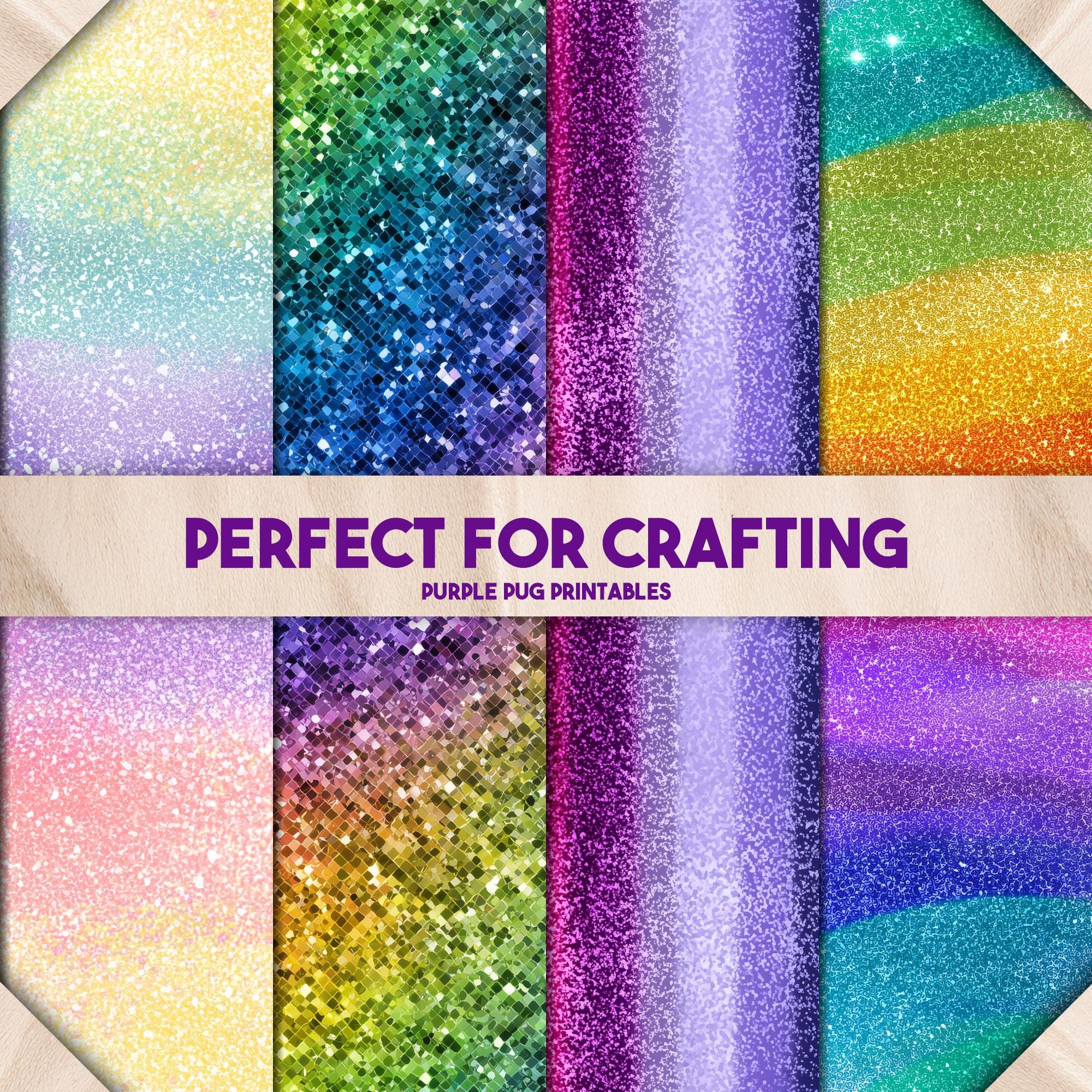 Rainbow Glitter Papers - Digital Paper Pack, Seamless Rainbow Glitter ...