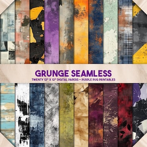 Grunge Seamless - Grunge Seamless Digital Paper, Distressed Textures, Junk Journal Paper Pack, Scrapbook Backgrounds, Instant Download