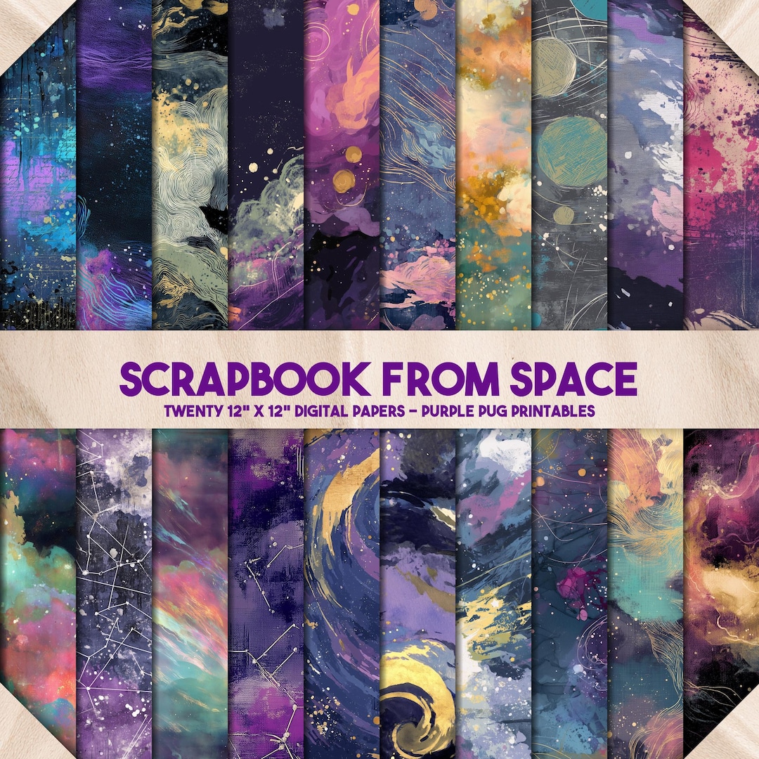Scrapbook From Space - Space Junk Journal Digital Paper, Celestial ...