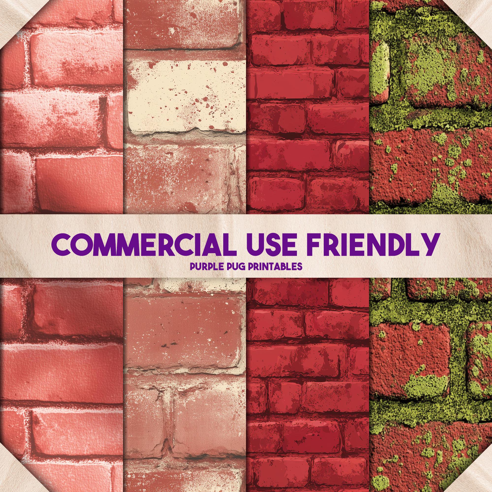 Vintage Masonry - Seamless Red Brick Digital Paper, Grunge Wall ...