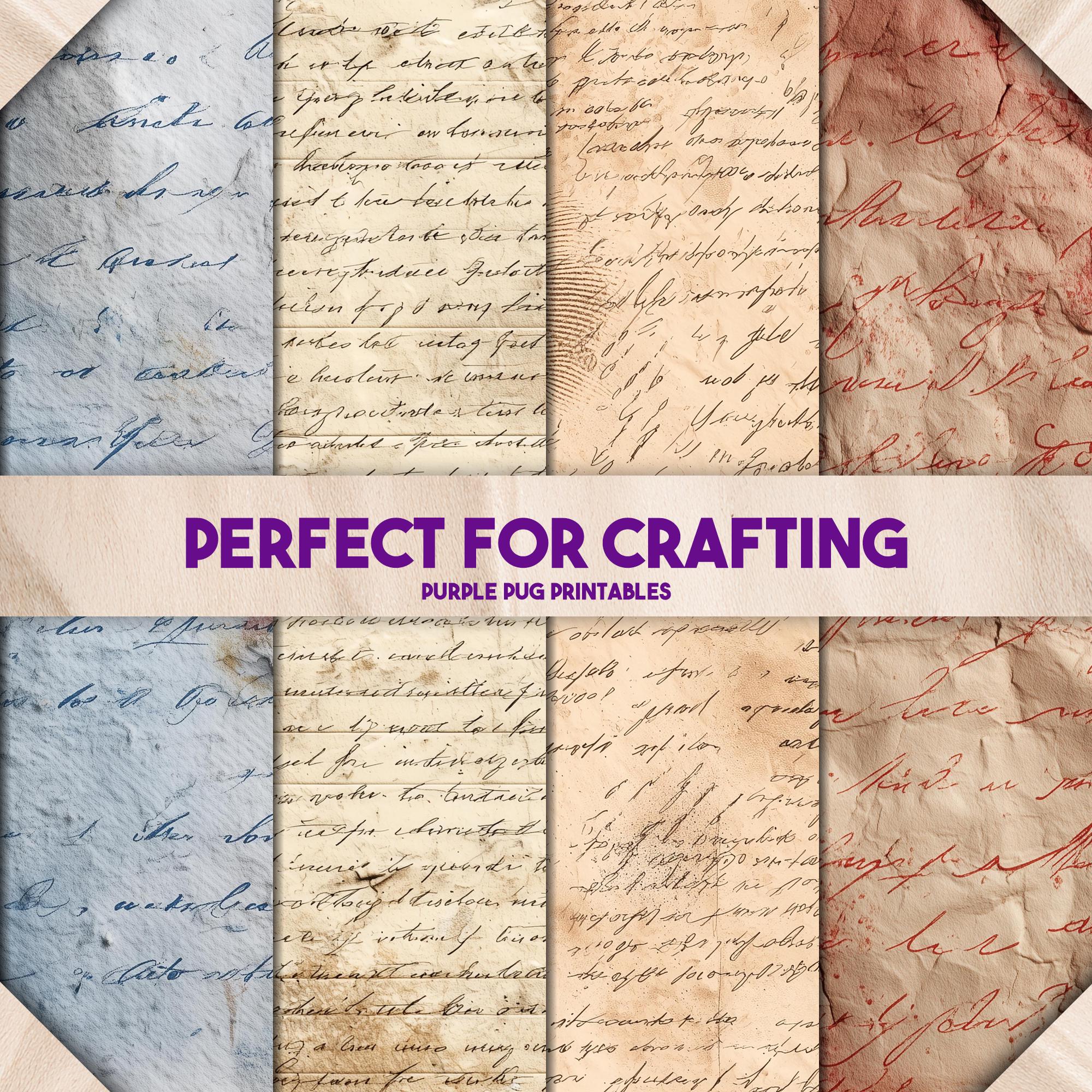 Handwriting Textures Dust and Diction - Vintage Digital Paper Pack, Aged Ephemera ...