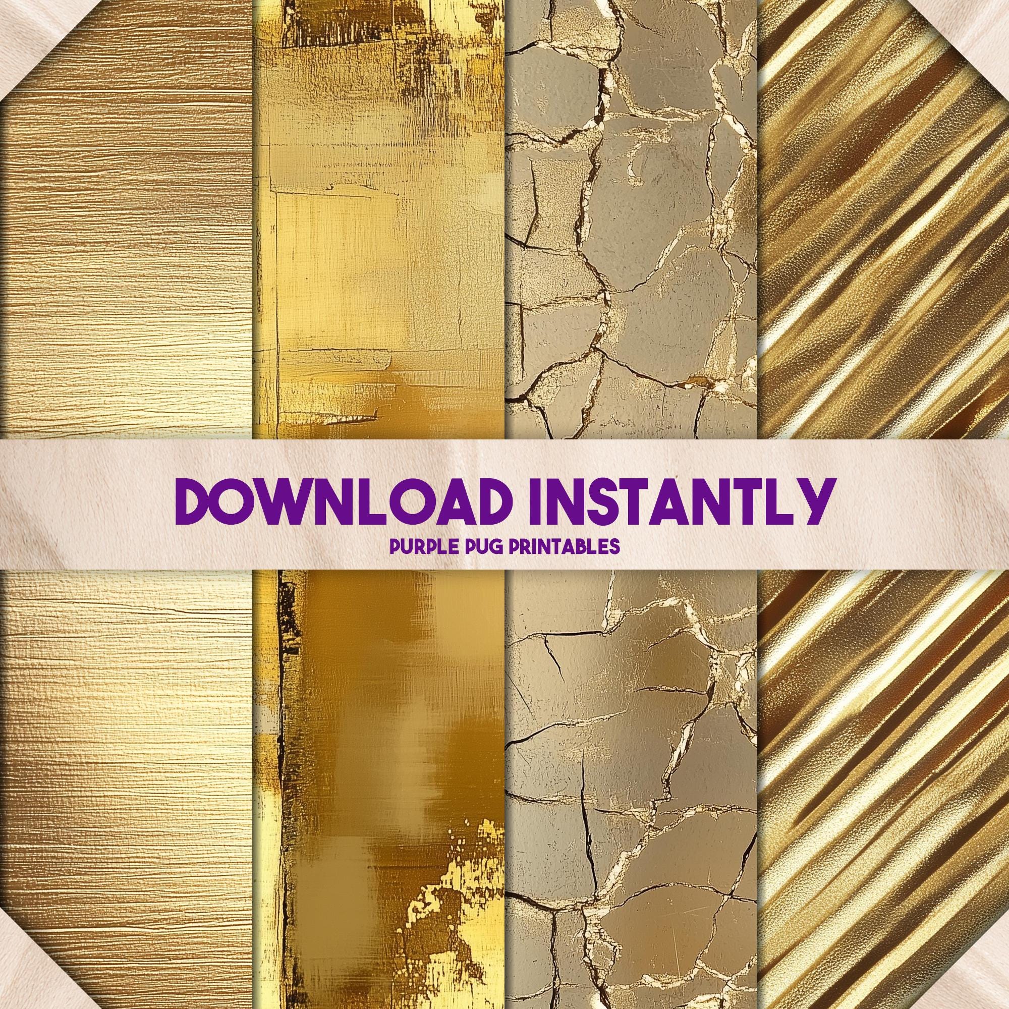 Treasure Texture - Gold Foil Texture Digital Paper, Seamless Metallic ...