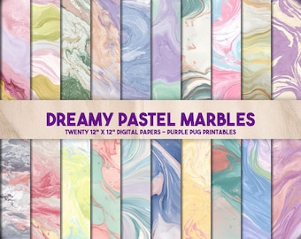 Dream Pastel Marbles - Nahtloser Pastell Marmor, digitales Papier, verwirbelte Texturen, weiche farbige Hintergründe, abstrakte flüssige Kunst, druckbares Papier