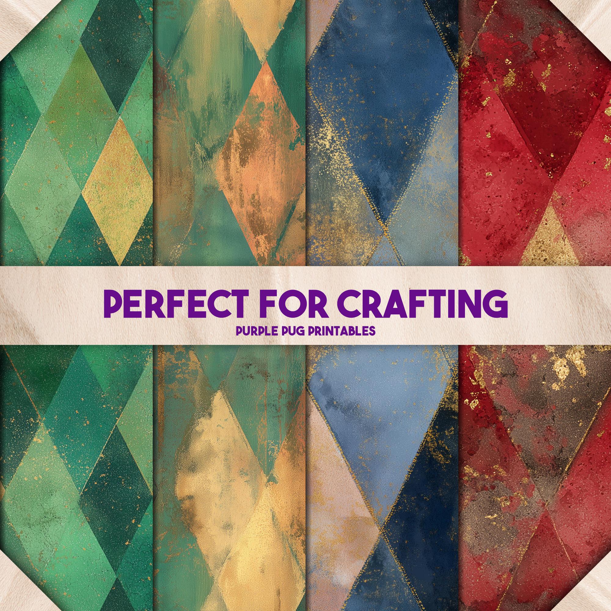 Jester Box Texture Gilded Jester - Digital Paper Pack, Seamless Vintage Harlequin Diamonds ...
