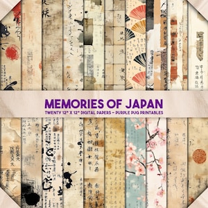 Puede incluir: Veinte papeles digitales con diseños de inspiración japonesa. Los papeles presentan una variedad de patrones, incluyendo caligrafía japonesa tradicional, flores de cerezo y abanicos. Los papeles son perfectos para scrapbooking, creación de tarjetas y otros proyectos de manualidades.