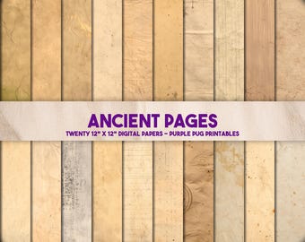 Ancient Pages - Ancient Paper Textures, Aged Parchment Backgrounds, Junk Journal Pages, Vintage Ephemera, Instant Download