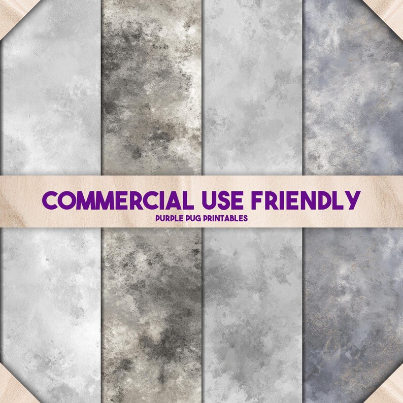 Slate Grey Wash Set - Seamless Grayscale Texture Backgrounds, Neutral ...