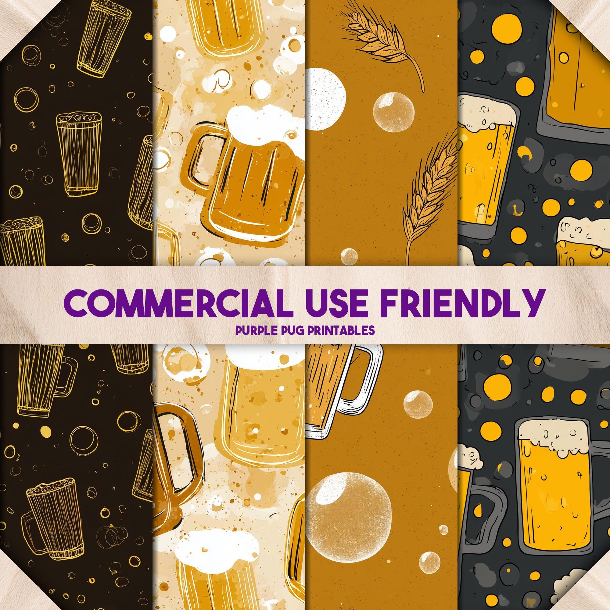 Brewtique Papers - Seamless Beer Digital Paper Pack, Hand Drawn Ale ...