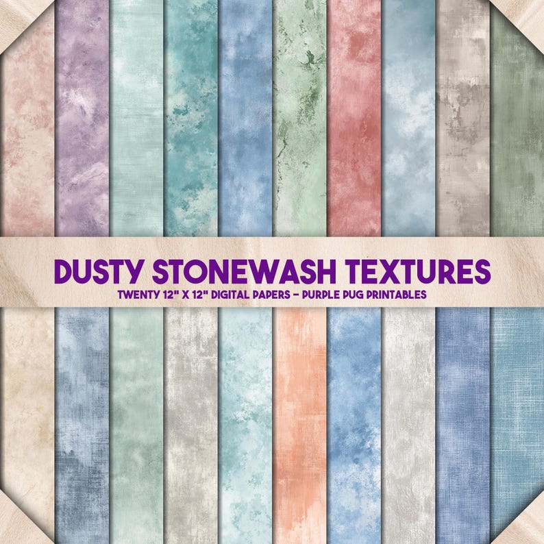 Dusty Stonewash Textures - Seamless Soft Pastel Grunge Textures, Chalky ...
