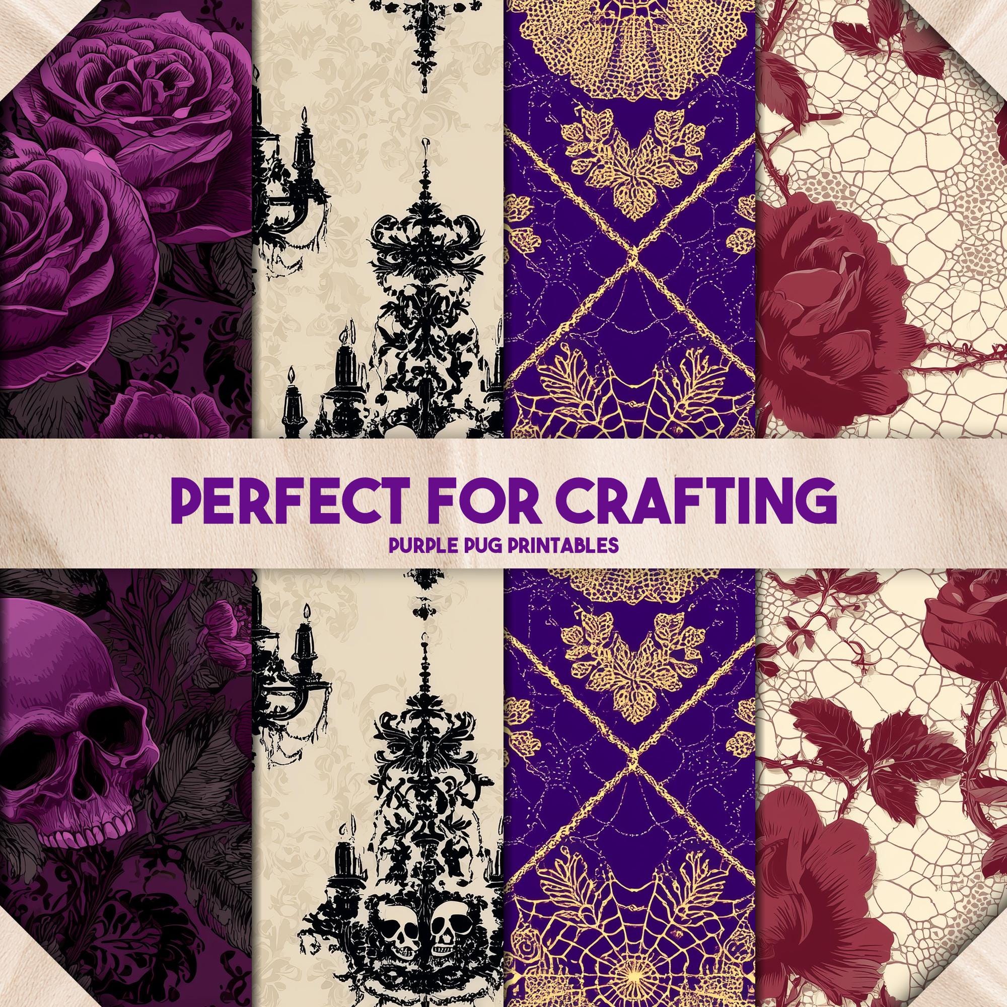Gothic Wallpaper Pack - Seamless Gothic Victorian Digital Paper, Dark ...
