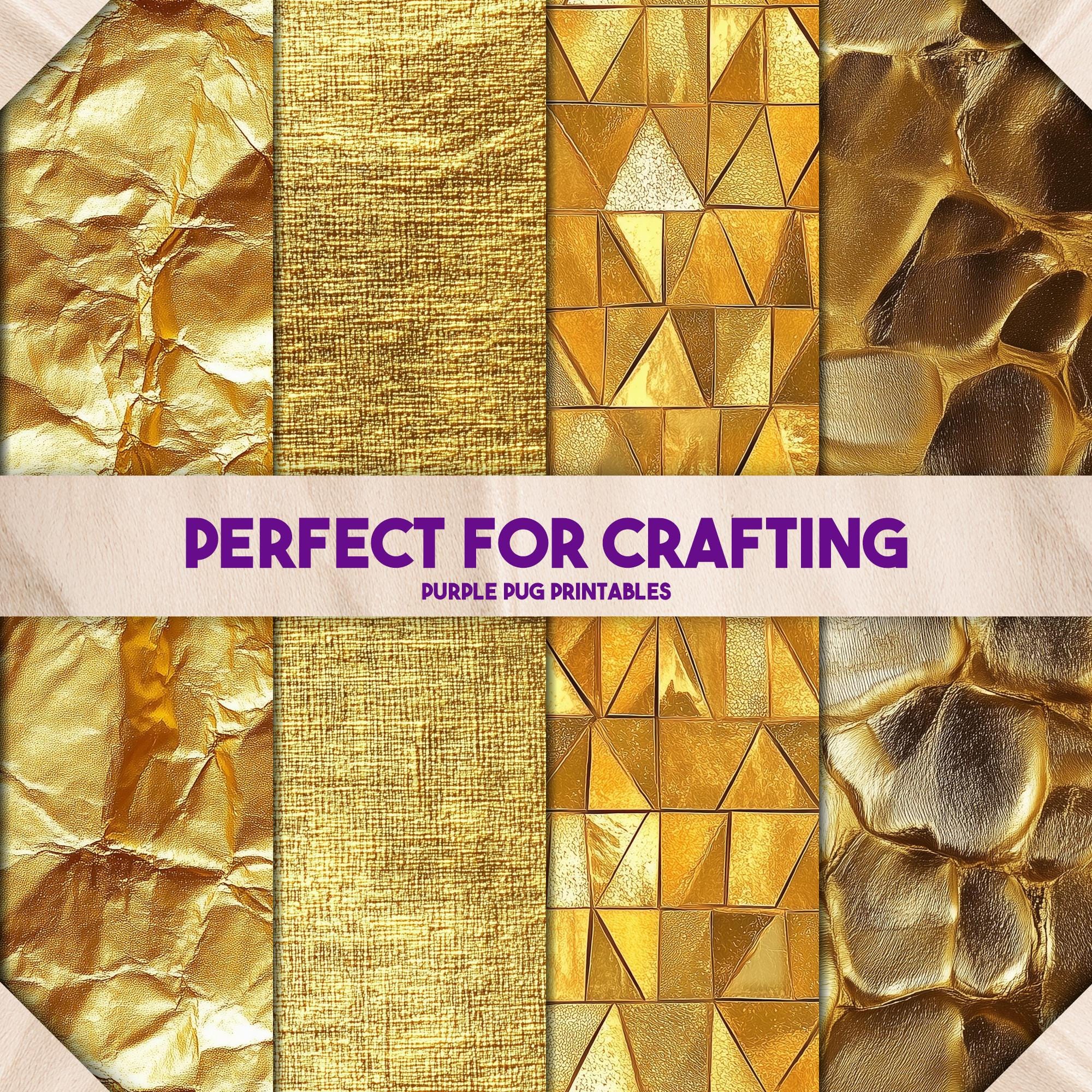 Treasure Texture - Gold Foil Texture Digital Paper, Seamless Metallic ...