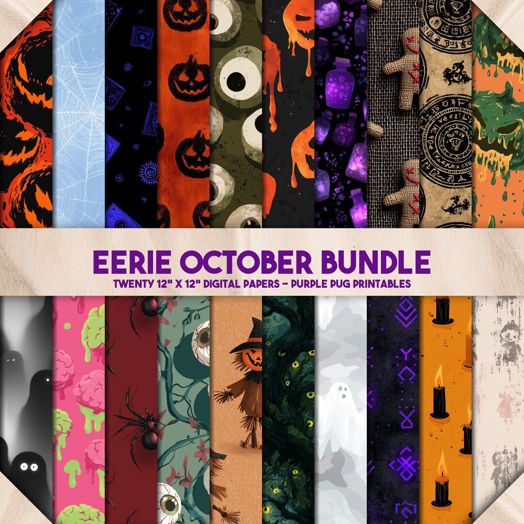 Eerie October Bundle - Seamless Halloween Digital Paper, Spooky ...