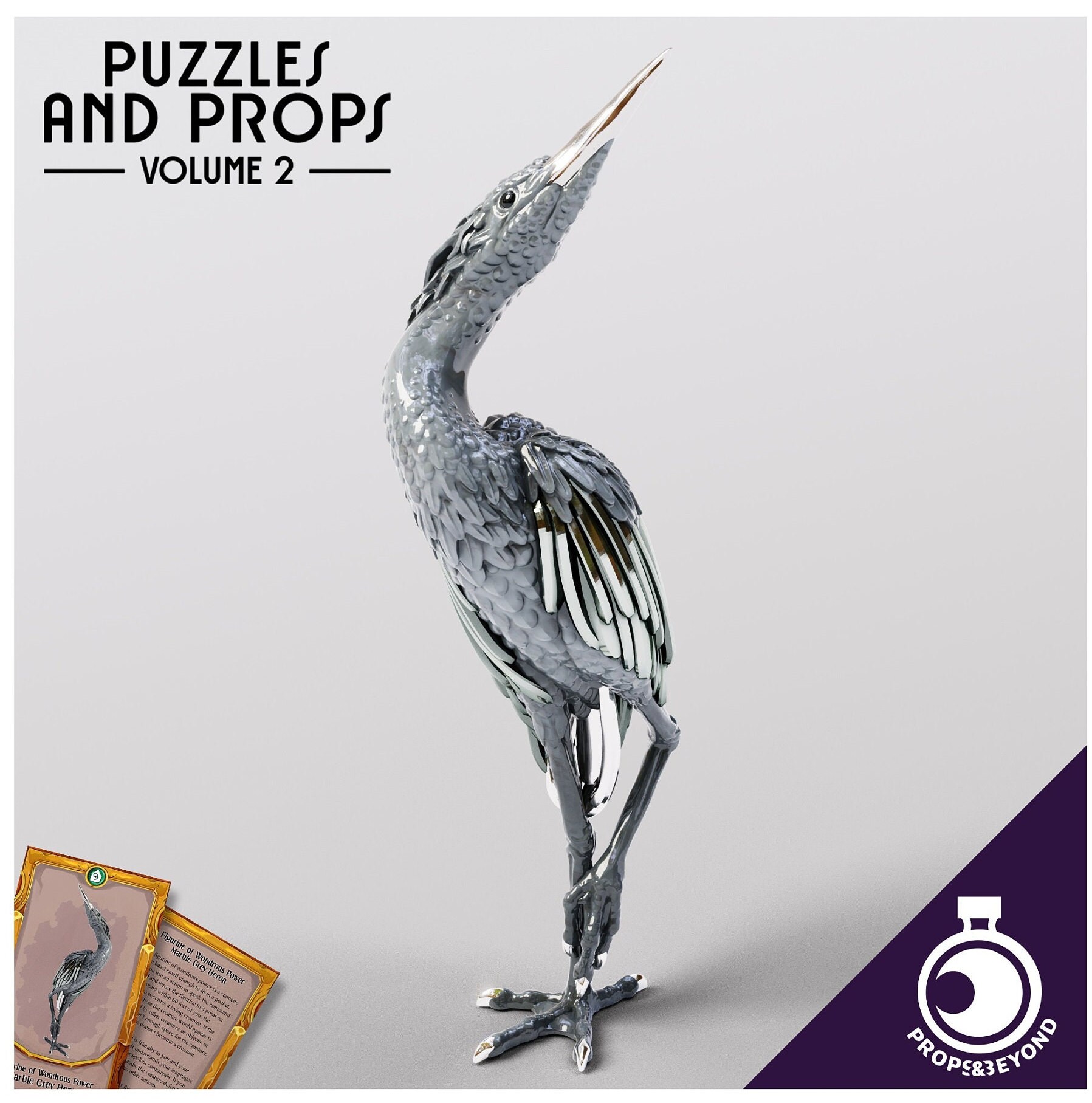 Figurine of Wondrous Power Marble Grey Heron by Props and Etsy