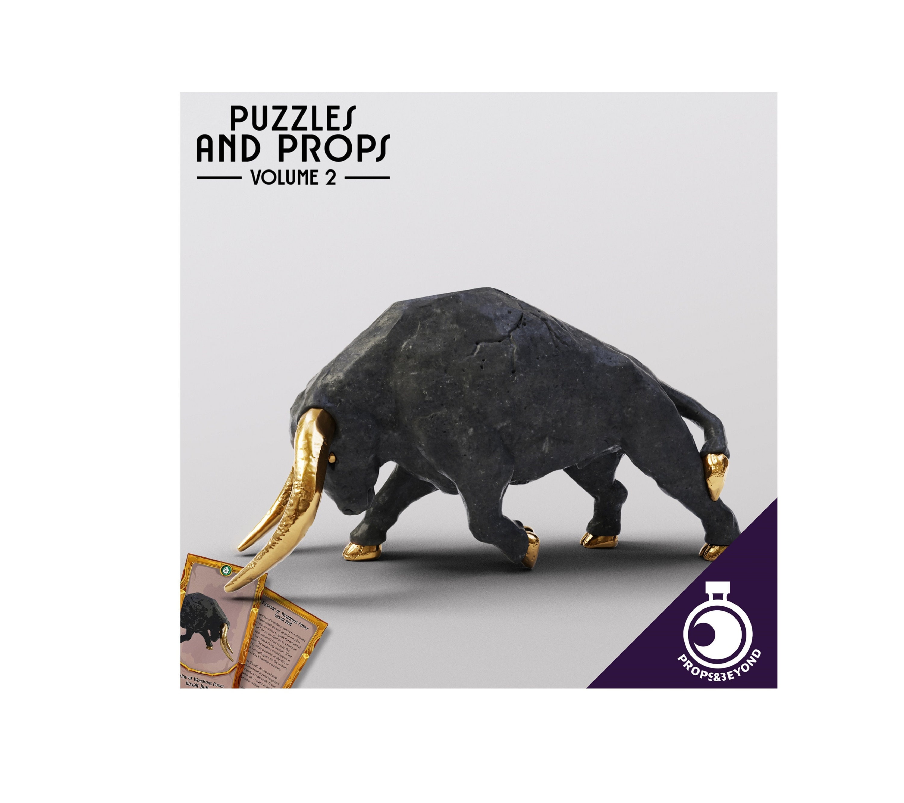 Figurine of Wondrous Power Basalt Bull by Props and Beyond Etsy