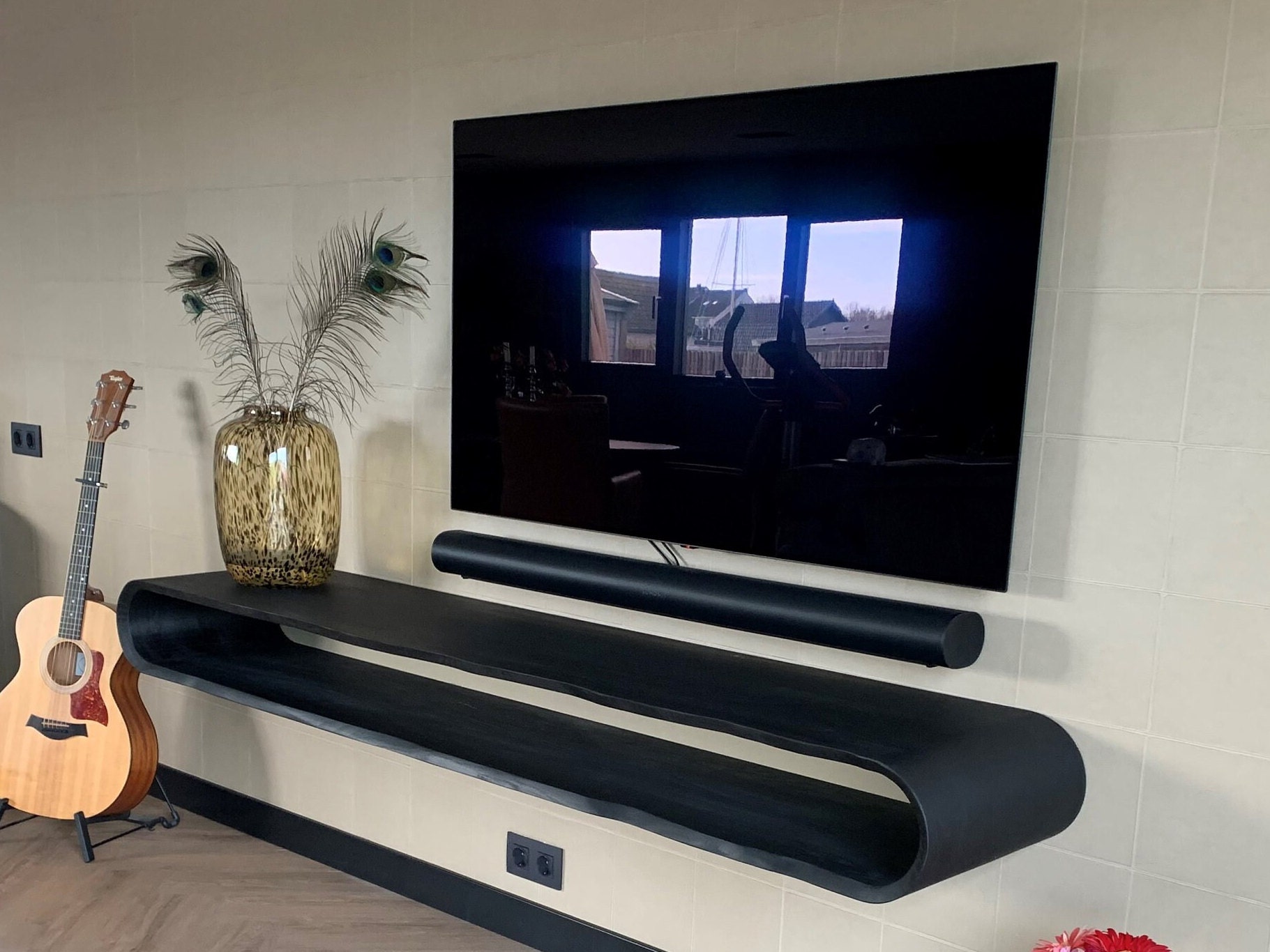 Curved cheap tv cabinet