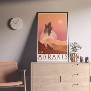 Denis Villeneuve Movie Poster Arrakis Wall Decor Sand Worm Illustration Desert Wall Art