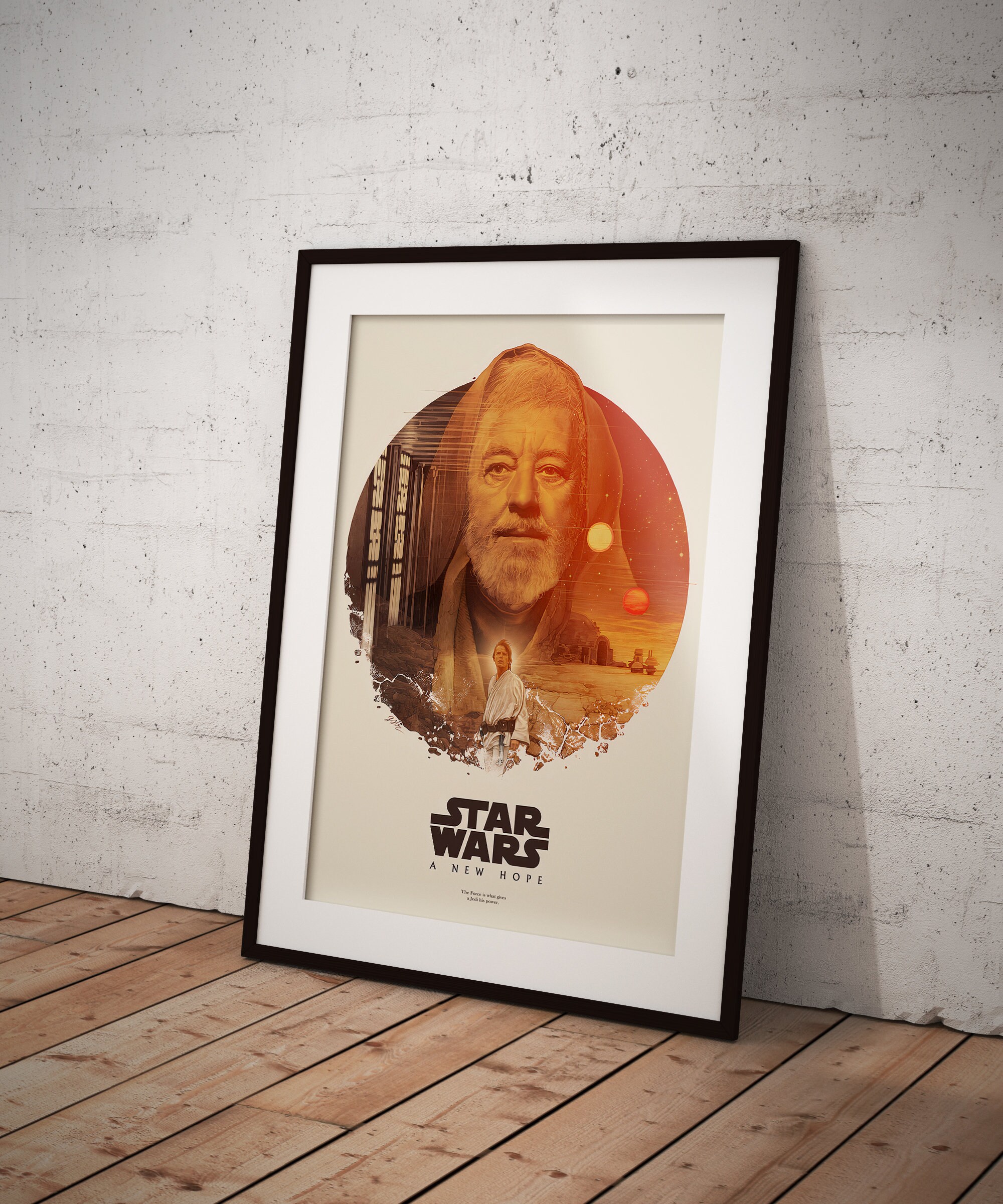Star Wars Illustration Alec Guinness Wall Art Star Wars Movie - Etsy
