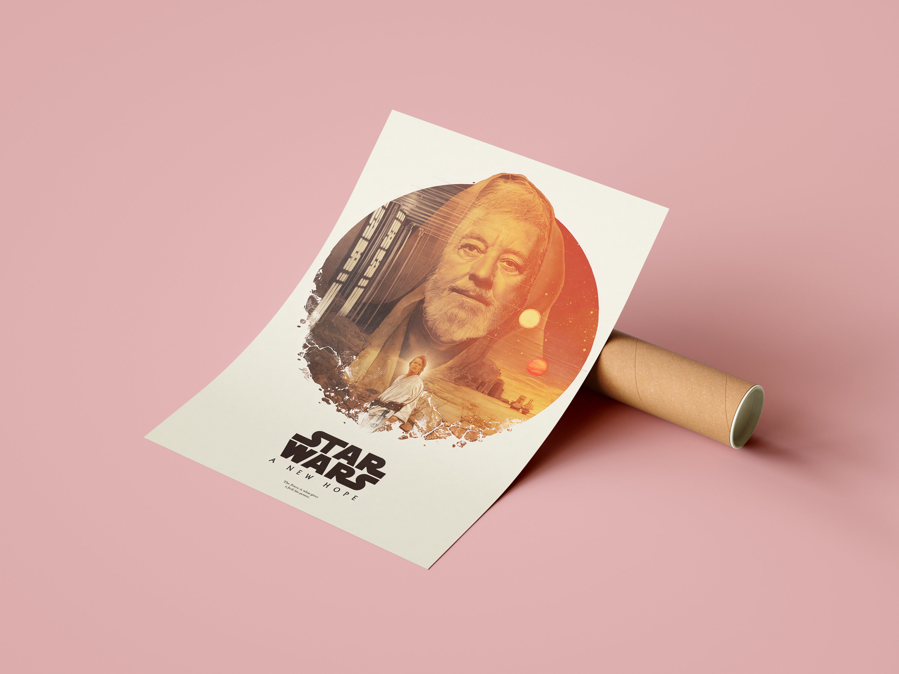 Star Wars Illustration Alec Guinness Wall Art Star Wars Movie - Etsy