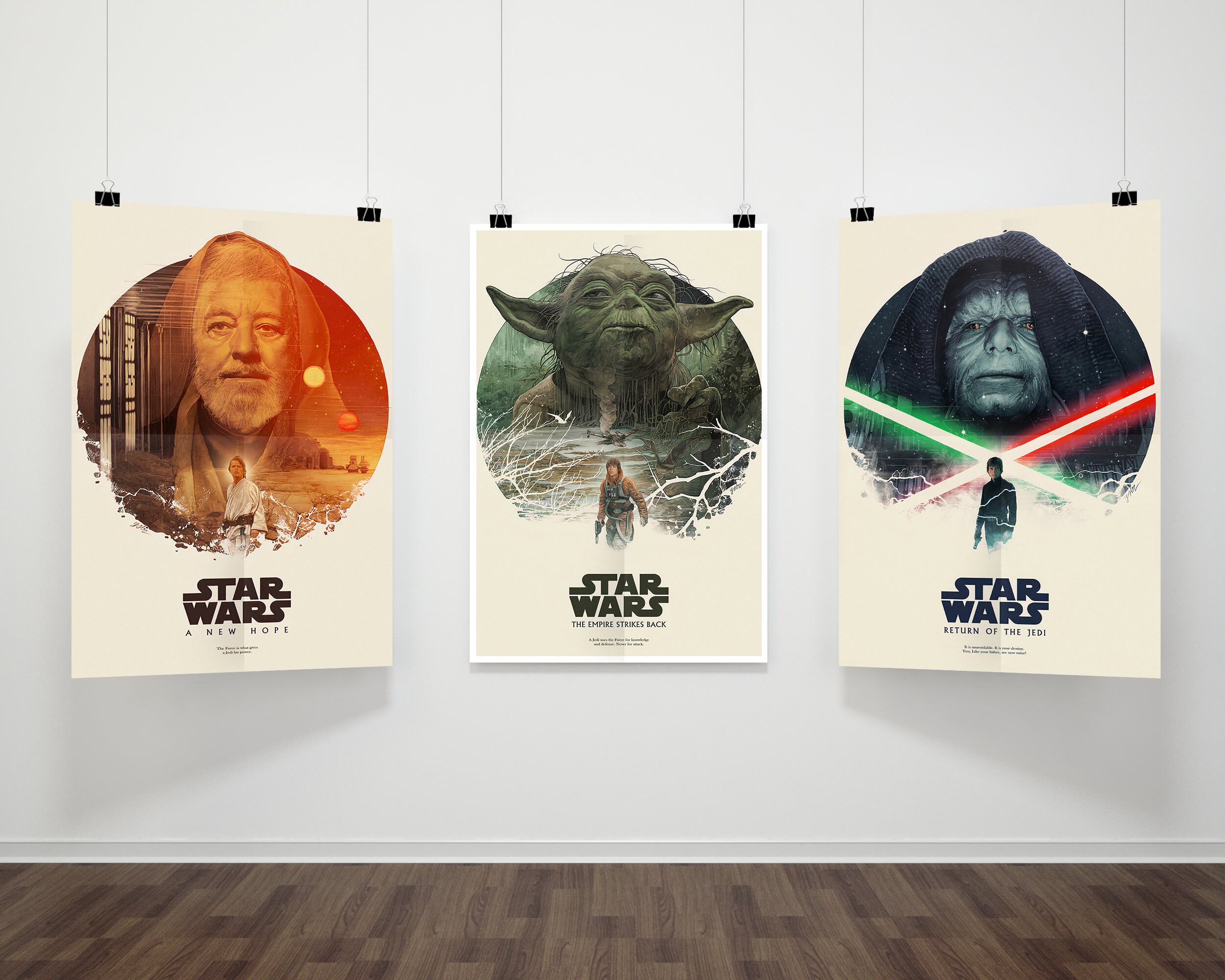 Star Wars Illustration Alec Guinness Wall Art Star Wars Movie - Etsy