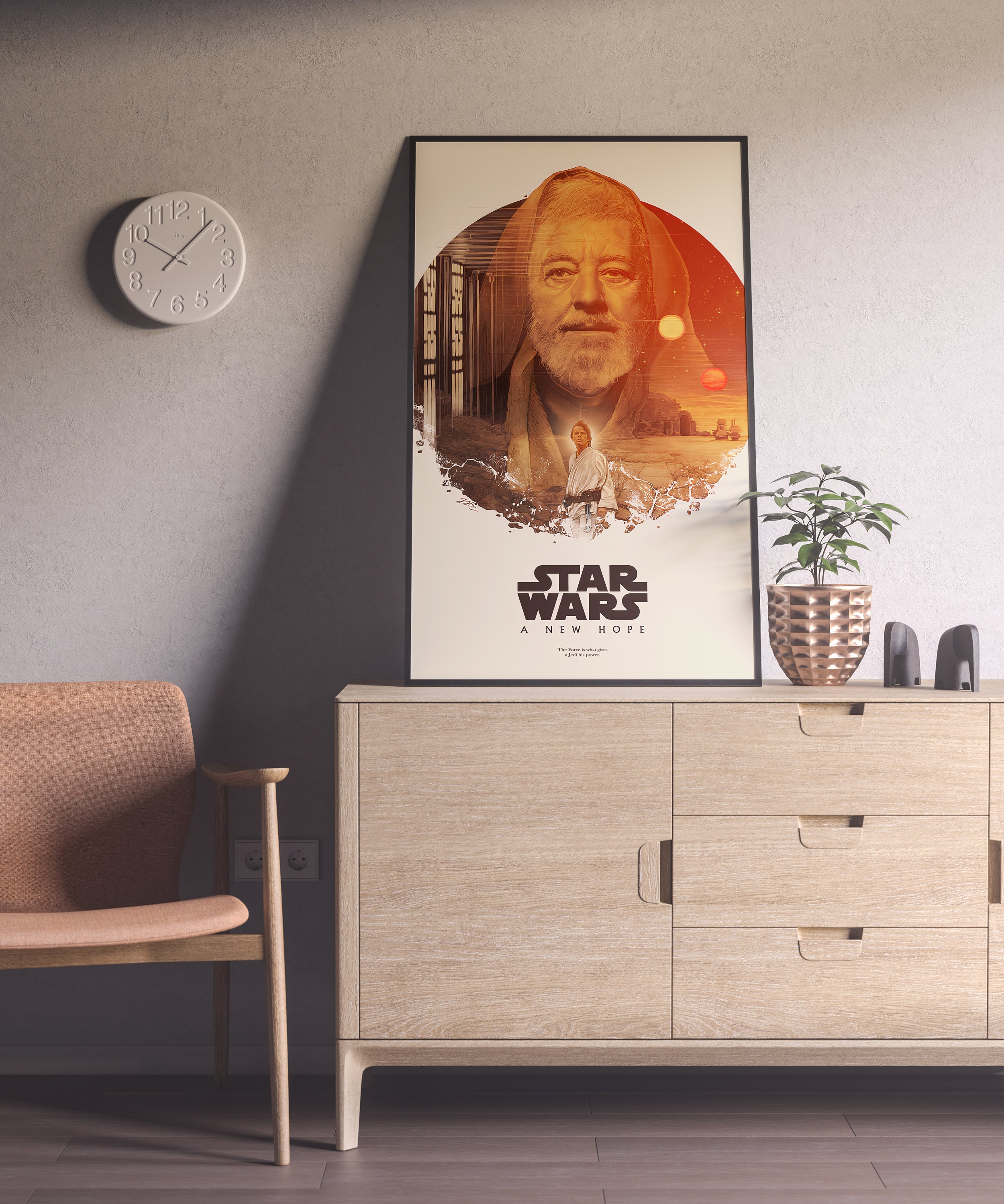 Star Wars Illustration Alec Guinness Wall Art Star Wars Movie - Etsy