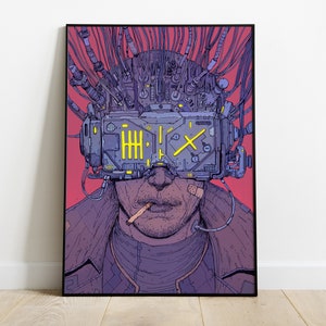 Neuromancer Illustration Neuromancer Wall Art Neuromancer Novel Poster Neuromancer Novel Home Decor