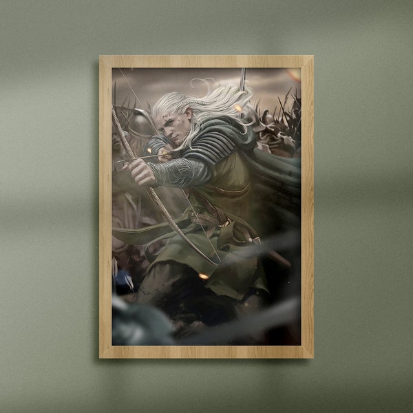 The Lord of The Rings Painting Legolas Wall Art The Lord of The Rings Movie Poster Orlando Bloom Digital Art Legolas Home Decor