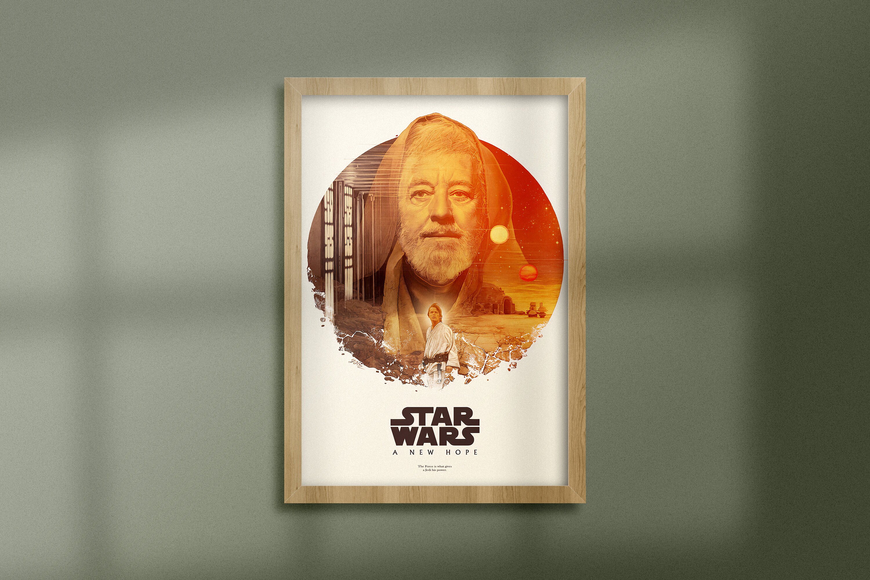 Star Wars Illustration Alec Guinness Wall Art Star Wars Movie - Etsy