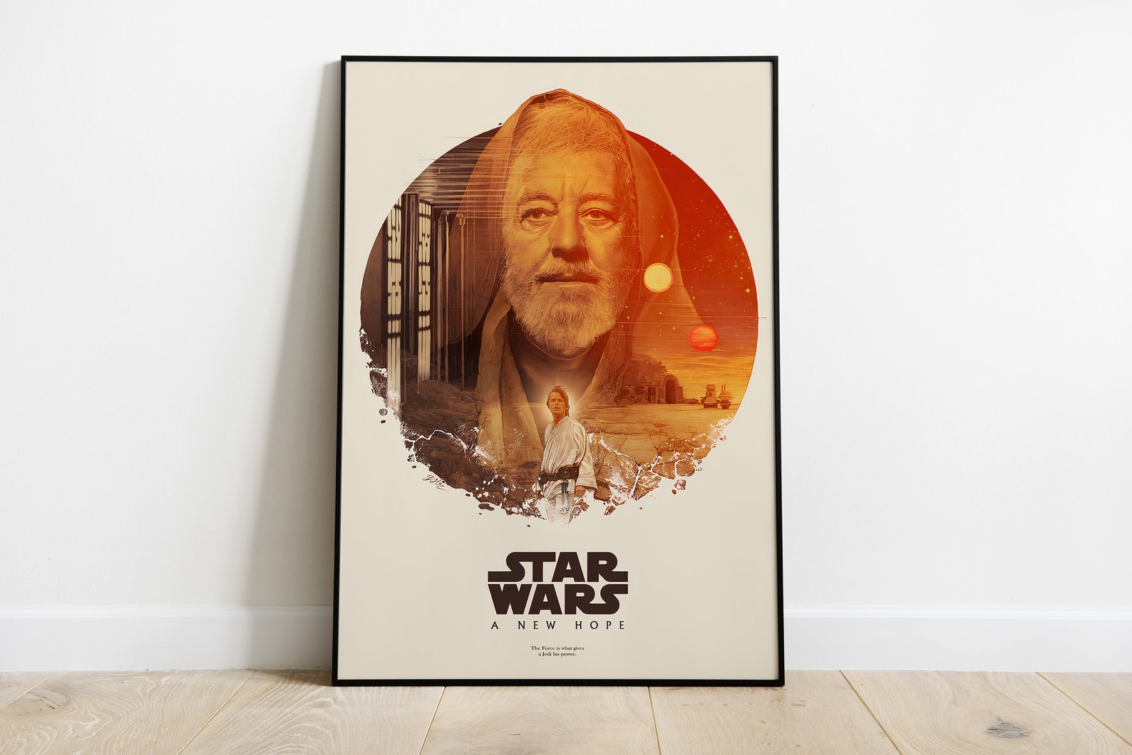 Star Wars Illustration Alec Guinness Wall Art Star Wars Movie - Etsy